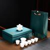 Household Kung Fu Tea Set High White Porcelain Blue and White Tea Set Business Gifts