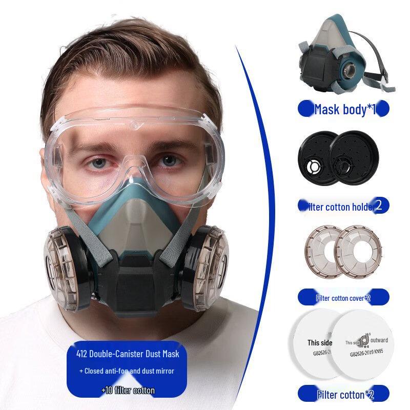 Brangdy Dust Mask with Goggles and Filters