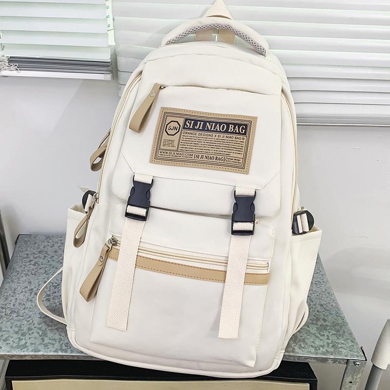 Primary School Girl College Student Burgundy Backpack High School Student Junior High School Boy Backpack