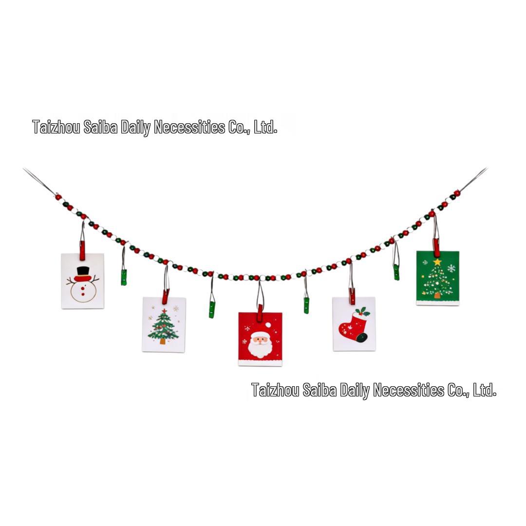 

Red and Green Beaded Christmas Tree Ornament with Clips