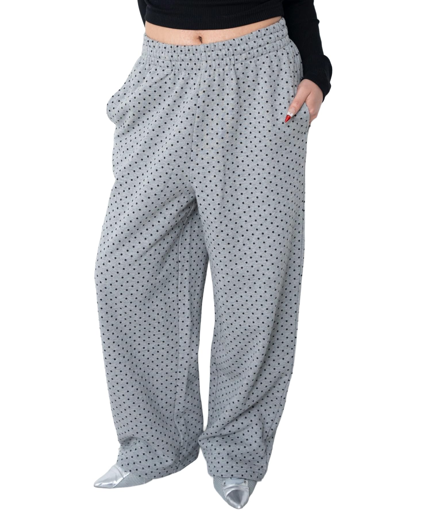 WEGO Sweat Size Pattern 2 Women s Wide-Leg Pants, S,