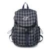 Vintage Plaid Backpack College Style Junior High School Student Schoolbag