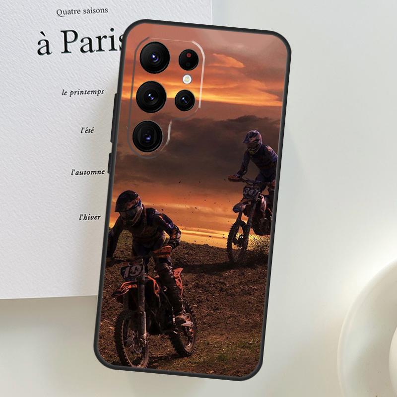 Moto Cross Motorcycle Sports Case For Samsung Galaxy S26 Ultra S25 S23 S22 S21 S24 Ultra S10 S20 Plus S25 FE Phone Cover