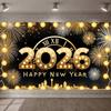 Clock Tower Banner Festive Decor New Year Backdrop New Year Eve Backdrop Clock Tower Pattern Happy New Year Banner