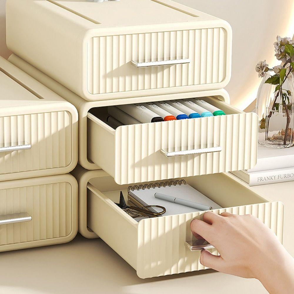 Large Capacity Desktop Storage Box Stackable Stationery Organizer Cosmetic Storage Rack  Cosmetic
