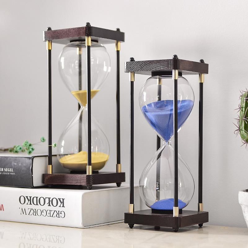 Glass Hourglass Timer 15 30 60 Minutes Kids Anti Fall Creative Retro Sand Timer Decor