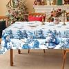 Blauer Weihnachtsmann Schneemann Weihnachtstischdecke Winterwunderland Tischdecke Weihnachtsdekorationen für Zuhause 2026 Navidad Geschenke