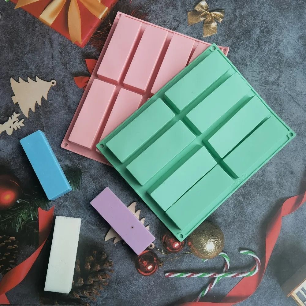 8 Cavity Chocolate Mold Rectangular Loaf Pan Soft Silicone Baking Mold Soap