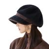 Versatile Plush Warm Octagonal Hat for Women In Autumn and Winter Outdoor Windproof Ear Protection Beret British Retro Baseball Cap