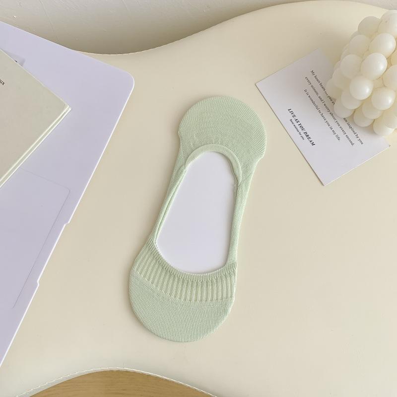 Summer Socks Boat Socks Pure Cotton Thin Light Mouth Invisible Socks Simple Color Summer Non-Slip And Boneless Socks