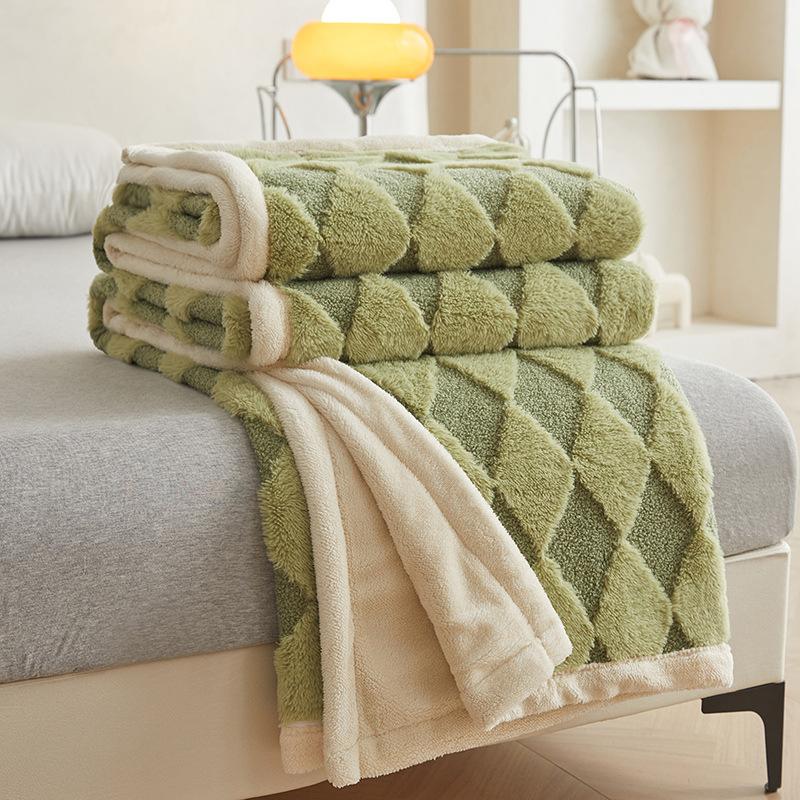 Retro Plaid Comfortable double-sided velvet quilt core bedroom velvet thickened blanket home lamb fleece quilt warm quilt core c