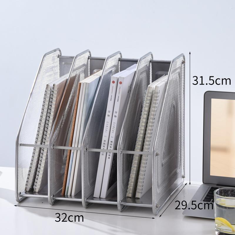 Office Supplies Four Multi-layer Metal Wire Mesh File Rack Desk Organizing Folder Student Data Organizer File Box File Frame