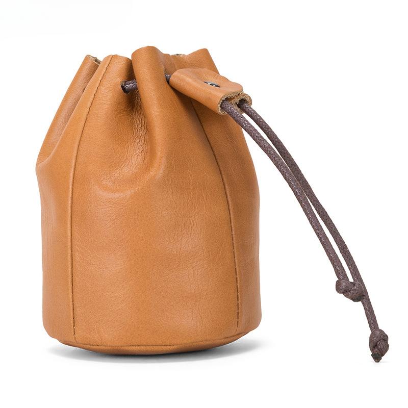 Small Wallet Mini Small Bag Drawstring Loose Change Storage Bag Wallet Genuine Leather Mini Coin Purse