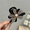 Glänzende Blume Haarspange Kopfschmuck Elegant Schwarz Pferdeschwanz Hai-Klammer Haarklammern Für Damen Haaraccessoires