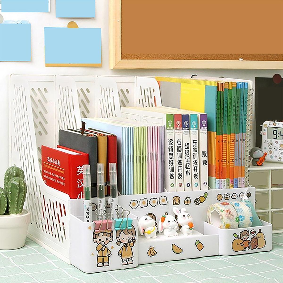 

Multi-color file rack folder storage box desktop file box multi-functional file basket multi-layer shelf office bookshelf