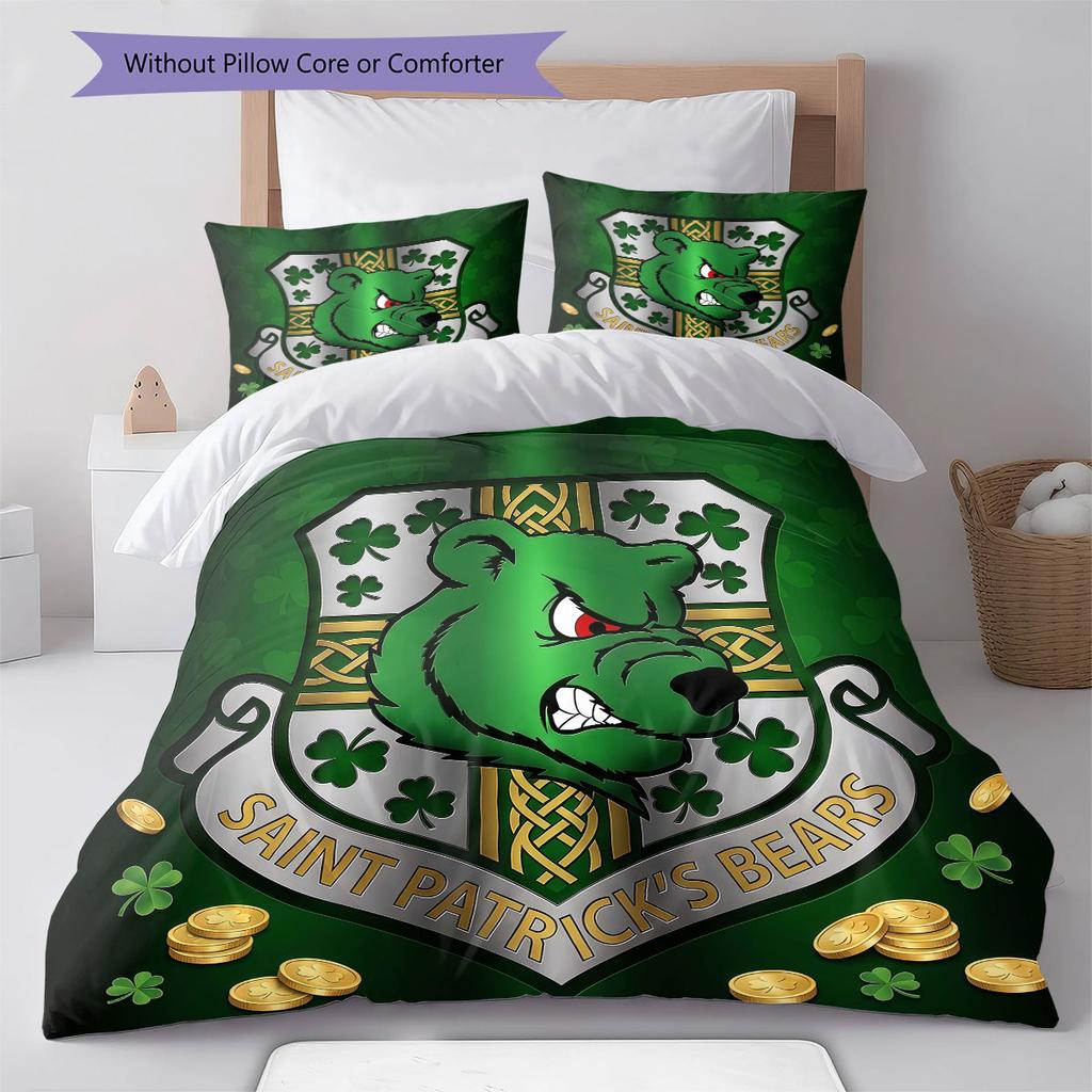 Unionbears Muster Bettwäsche Steppdecke Set Bettbezug Kissenbezug Heimdekoration Geburtstagsgeschenk (1 Bettbezug + 2 Kissenbezüge, ohne Füllung)