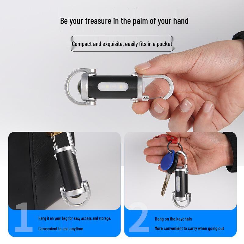 Ultra-Bright Waterproof Mini Power Bank Keychain Flashlight