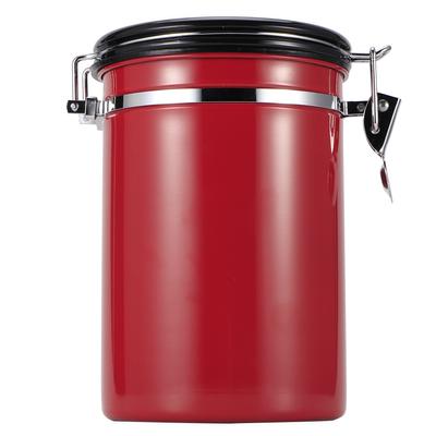 Stainless Steel Sealed Tank MoistureProof Coffee Bean Tea Storage Pot with Air Evacuation Valve