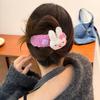 Cute Plush Rabbit Hair Clip for Autumn/Winter - Versatile Updo and Ponytail Hair Accessory