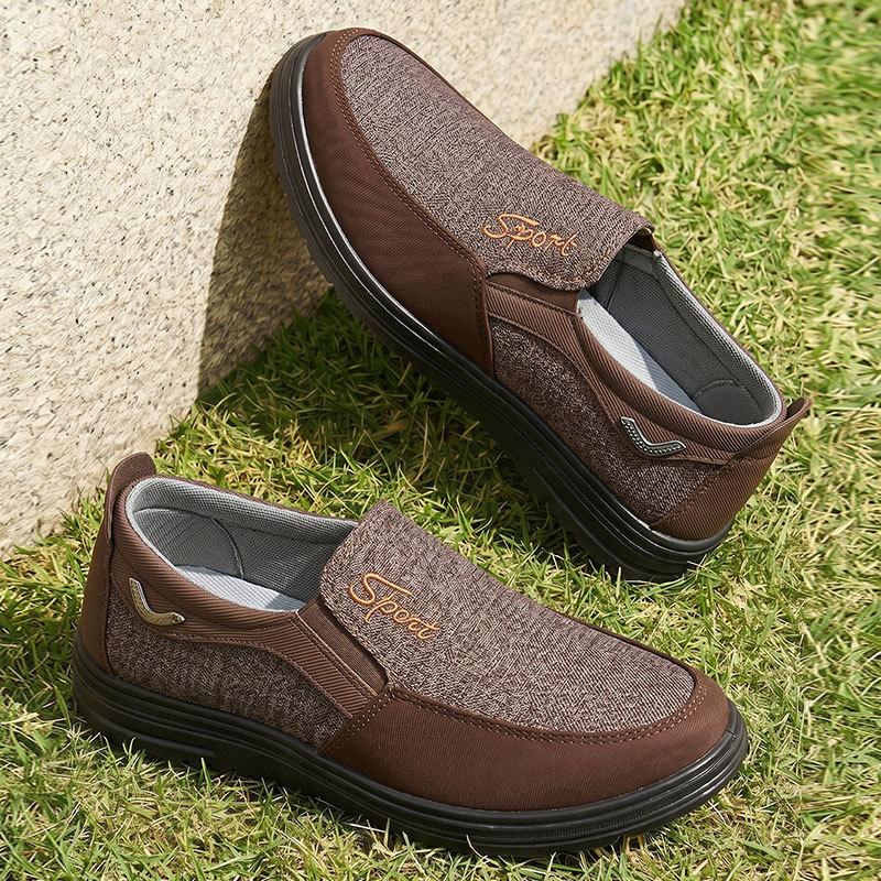 Chaussures en toile pour homme - Confortables, à semelle plate, respirantes pour l'été, Chaussures de sport d'extérieur en toile pour homme