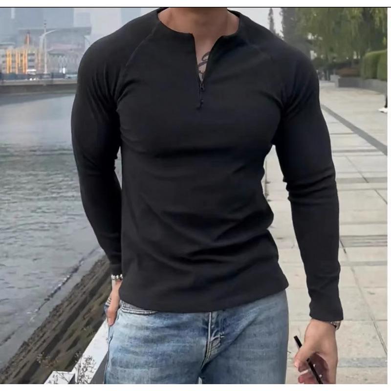 Men S Slim Fit Long Sleeve Fleece Lined T Shirt For Winter Sports