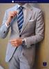 [HISDERN] Blue Men's Formal Business Tie and Pocket Square Set, Striped Pattern, Perfect for Weddings, Job Interviews, Entrance Ceremonies,