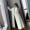 Women's High-End Mid-Length White Wool Coat – Perfect for Autumn and Winter