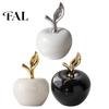 Elegant Living Room Table Ornaments Resin Apples Figurine with Leaf, Minimalist Fruit Ornament, Unique Gifts for Opening Ceremony Arts Crafts