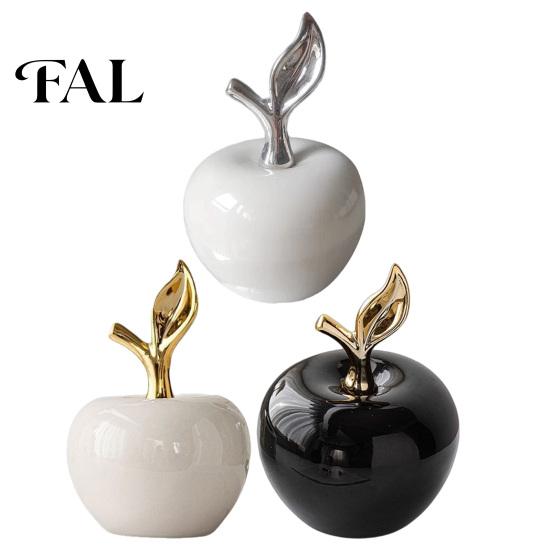 Elegant Living Room Table Ornaments Resin Apples Figurine with Leaf, Minimalist Fruit Ornament, Unique Gifts for Opening Ceremony Arts Crafts