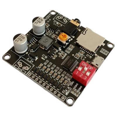 20W Voice Playback Module 6-35V Sound Board USB Downloadable Music Player 24bit Output MP3 WAV Support for Broadcast