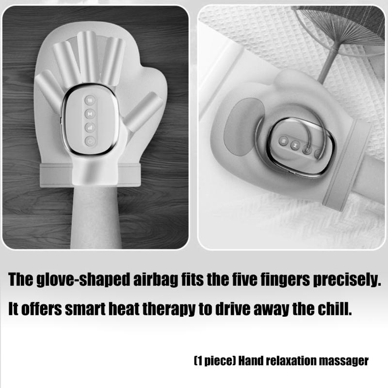 wirelessly Portable Finger Massagers with 3 Heat Level Rechargeable Battery for Carpal Tunnel and Joint Pains Relief