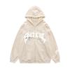 Suéter retro americano con cremallera sudadera gótica con estampado de letras y estrellas chaqueta casual una pieza