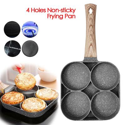 Stekpanna 4 Fack Förtjockad Non-stick Ägg Pannkaka Biffpanna Ägg Skinka Kokpannor Frukostmakare Köksredskap.