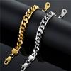 Punk Fashion Cuban Link Bracelet Male Gold Silver Color Stainless Steel Hand Chain Bracelet For Men Cool Hip Hop Jewelry Gift