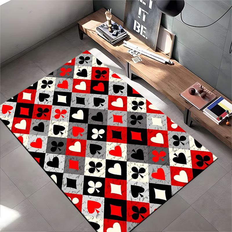 Playing Card Pattern Carpet Suitable As a Non-slip Mat for the Living Room or Bedroom Sofa