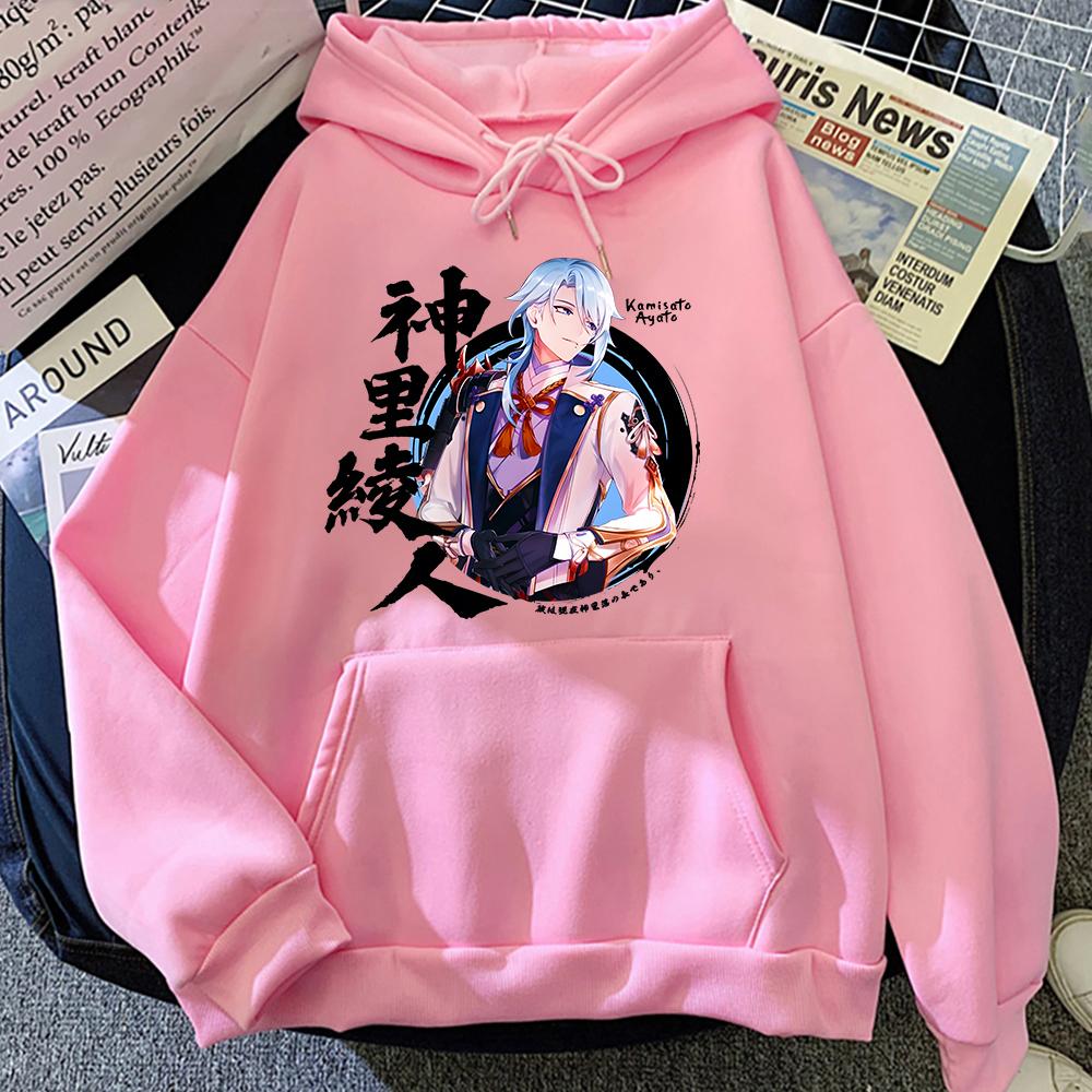Genshin Impact Hoodie Kamisato Ayato Sweatshirts Women Clothes Unisex Couple Tops Graphic Print Pullovers Girls Plus Size Hoody