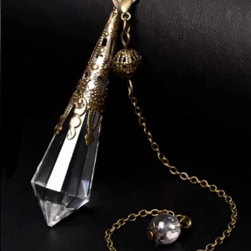 Natural Crystal Pendant with Smoky Quartz, Amethyst, Brown Quartz, Obsidian, Tiger's Eye, and White Crystal