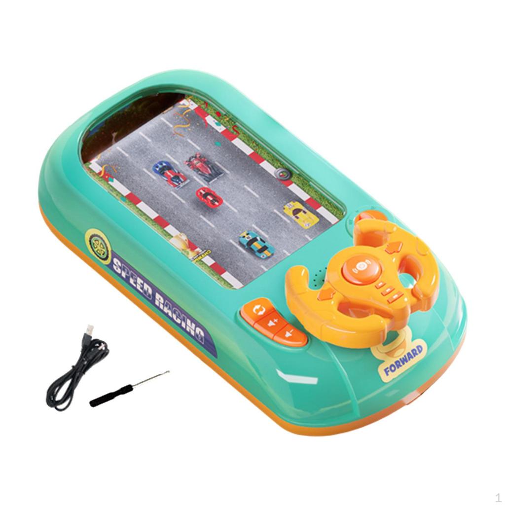 Electric Simulation Steering Wheel Toy Electronic Adventure Breakout Games Sounding for Boys 4-6