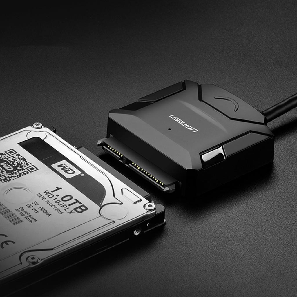 Ugreen USB 3.0 to SATA Adapter for HDD & SSD - High-Speed Black (CR108)