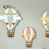 3D Nursery Wall Art for Kids Room 3Pcs Cute Hot Air Balloon Wooden Decor, Cloud Banner Montessori Early Education Decoration Hanging, Playroom