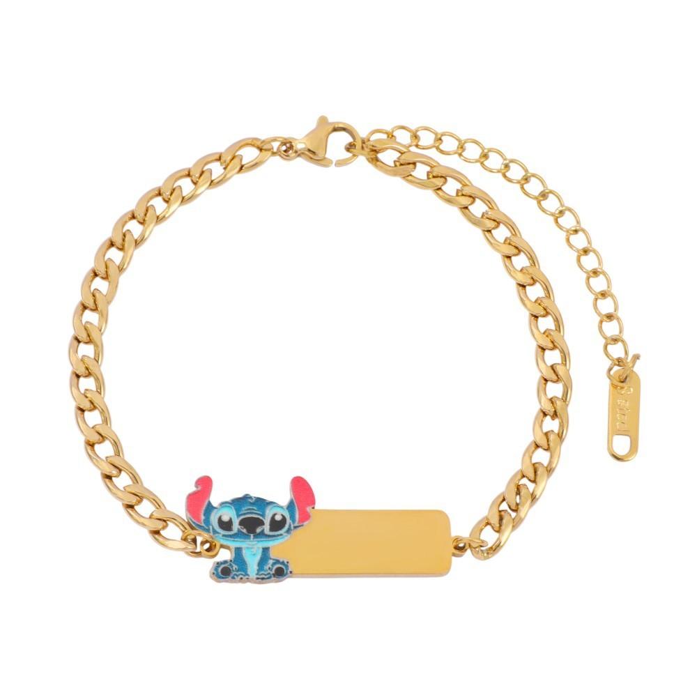 Stitch Hand Chain For Children With Creative Heart Shape Design And Electroplated Zinc Alloy Material