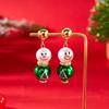 Christmas Themed Snowman Pearls Earrings Lightweight Jewelry Ear Accessories For Women Girls Winter Event