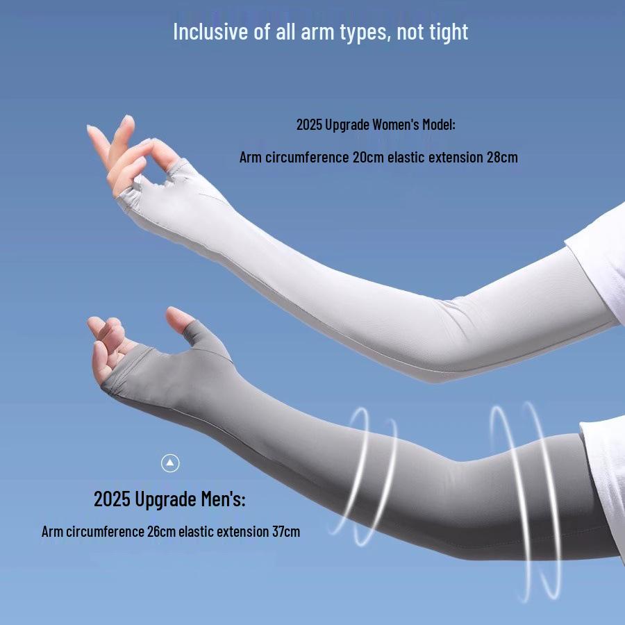 UV-Schutz Kühlende Eisseiden-Ärmel zum Autofahren, Radfahren und Laufen - Unifarben