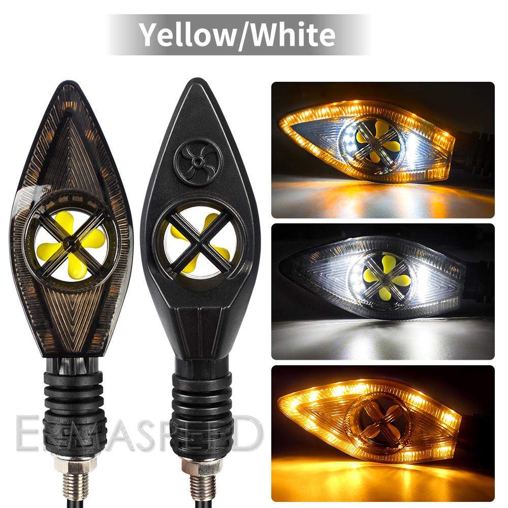 1 Pair Sequential Amber Motorcycle LED Turn Signal Lights Indicators DRL Stop Brake Light For Motorcycle E-bike Scooter