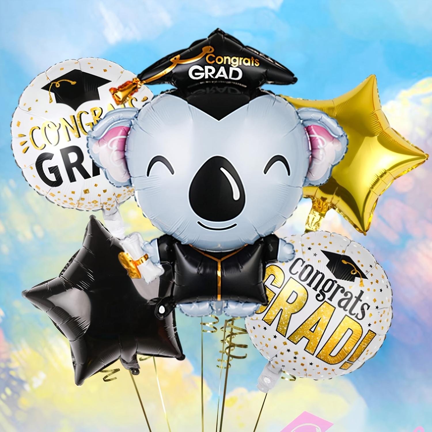 

5 штук/набор воздушных шаров на выпускной 2025 года воздушные шары из алюминиевой фольги металлические шары украшение церемонии вручения дипломов, используются для университетских вечеринок