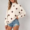 Dames Casual Lange Mouwen Stippenprint Nek Sweatshirt