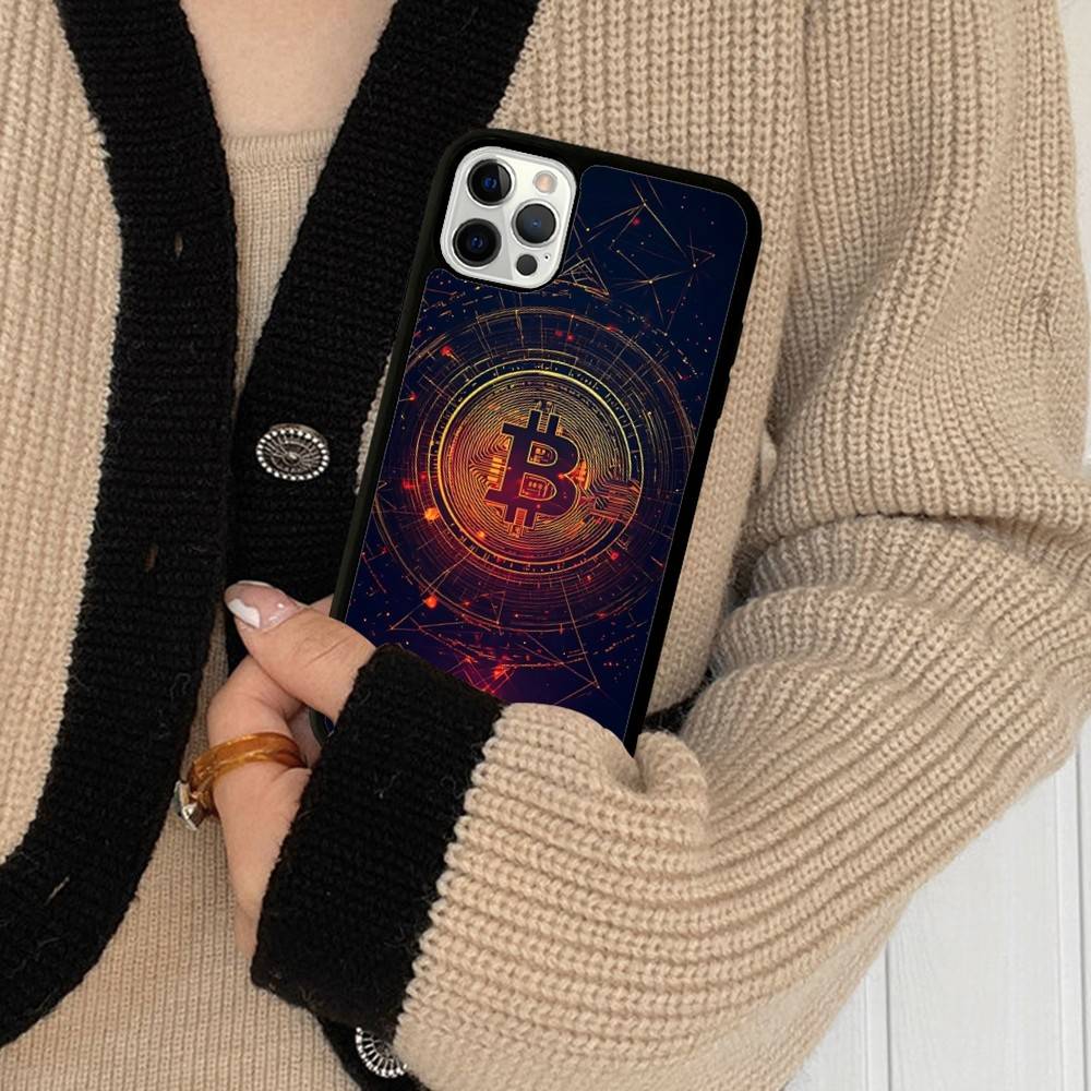 B-Bitcoin Phone Case For Iphone 11 12 13 14 15 Pro Max 17 16 Plus Hard PC+TPU Back Cover