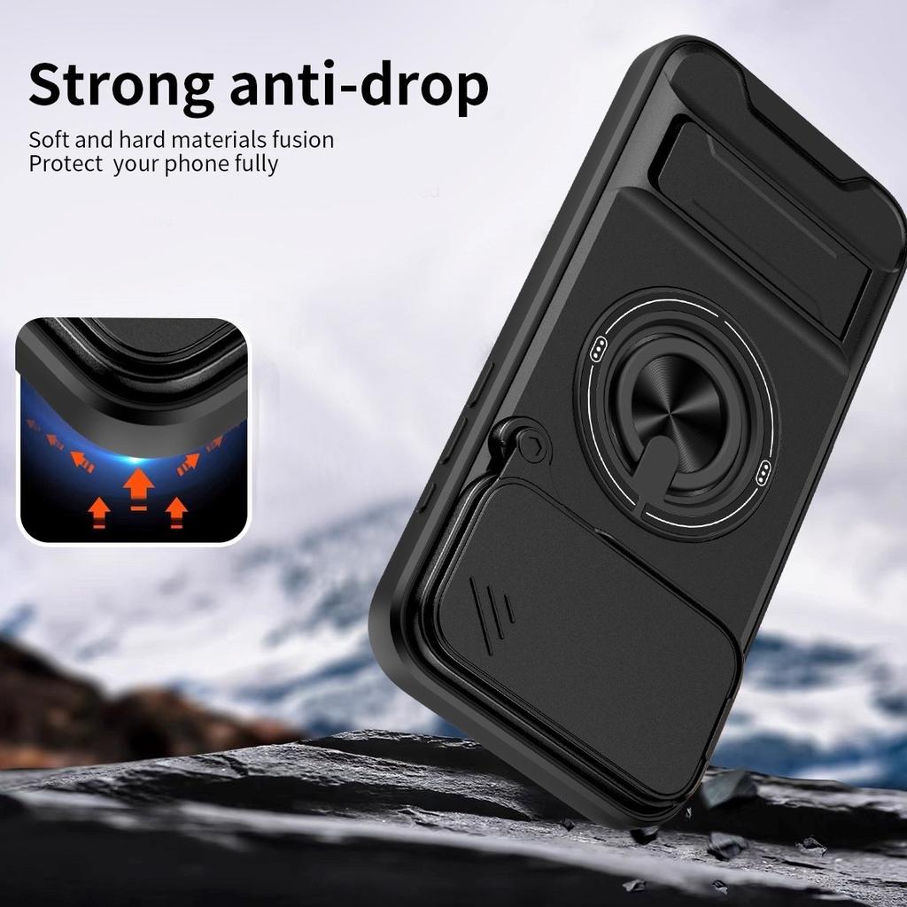The new model is suitable for anti-fingerprint Apple 17 mobile phone case, ring magnetic suction 16pro window push bracket, mobile phone protective