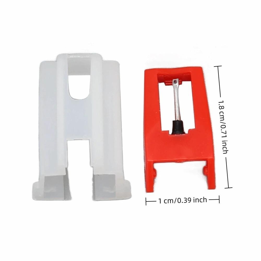 5PCS with White Plastic Case Turntable Replacement Needles Phonograph Stylus for LP Vinyl Record