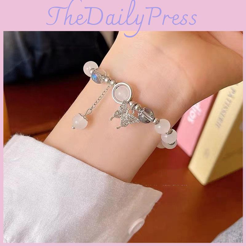 Butterfly Trendy Charm Bracelet Refreshing Moonstone Alloy 2024 Summer Accessory Womens